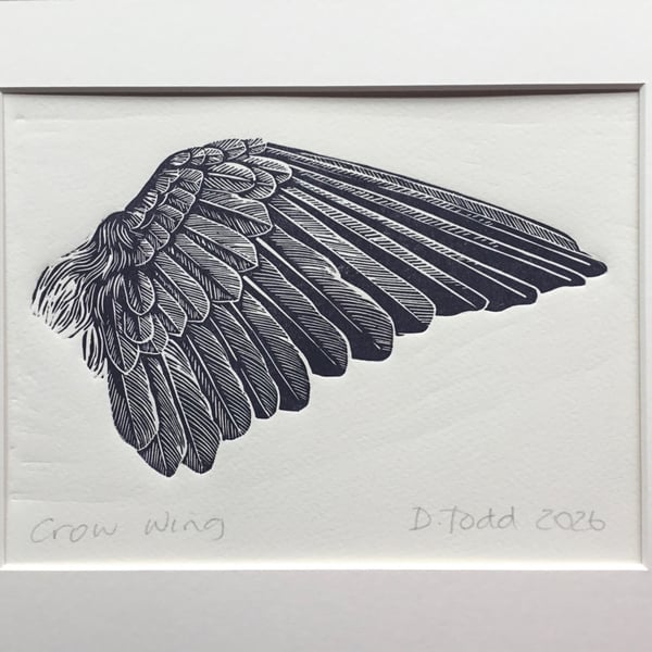 'Crow Wing ' Linocut Print