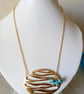 OVAL RIPPLE NECKLACE - TURQUOISE NECKLACE - FREE UK POSTAGE - Image 3
