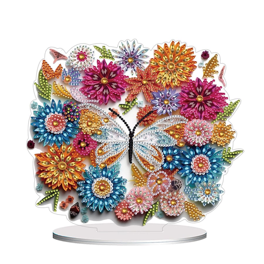 5D DIY Colourful Floral Diamond Painting Kit Crystal Embroidery Rhinestone Acryl