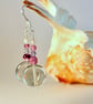 Gemstone Earrings, Green & Purple Fluorite, Sterling Silver - Handmade In Devon - Image 1