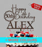 50th Birthday Cake Topper, Happy 50th Birthday Cake Topper, Custom Cake Topper - Image 1