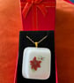 Unique Handcrafted Christmas Poinsettia Flower Pendant.