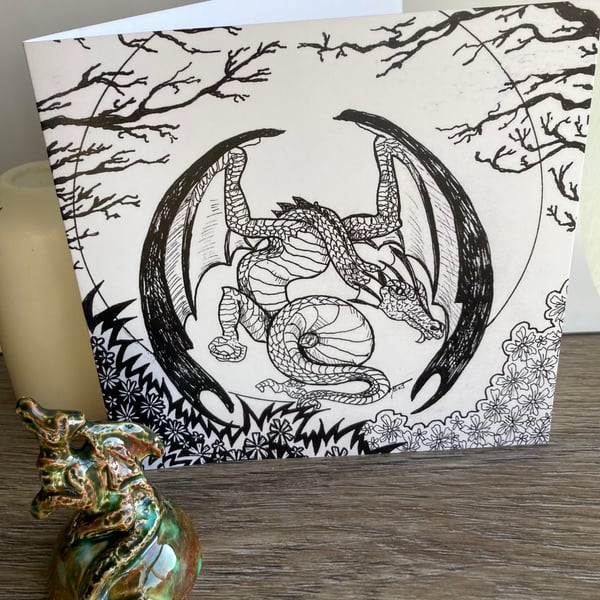 Card-Monochrome Dragon Fantasy