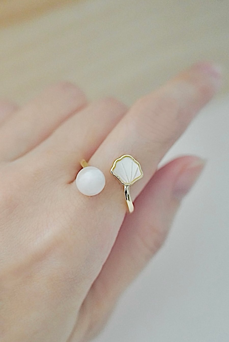 Freshwater Pearl Adjustable Gold Plated Ring