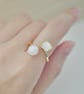 Freshwater Pearl Adjustable Gold Plated Ring
