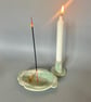 Ceramic Incense Holder: Cloud Altar Tray with Gold Moon - Image 6