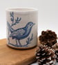 Handmade Ceramic Beaker - bird illustration  - Image 1