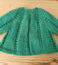Baby cardigan in a green fleck yarn for age 3-6 months - Image 4