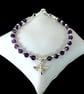 Amethyst & Silver Bee Charm Bracelet, Faceted Gemstone with Adjustable Clasp - Image 8