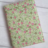 A6 Green and Pink Ditsy Floral Reusable Notebook Cover