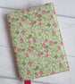 SOLD - A6 Green and Pink Ditsy Floral Reusable Notebook Cover - Image 1