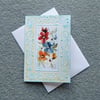 all occasion hand painted floral original art greetings card ( ref F 196 )