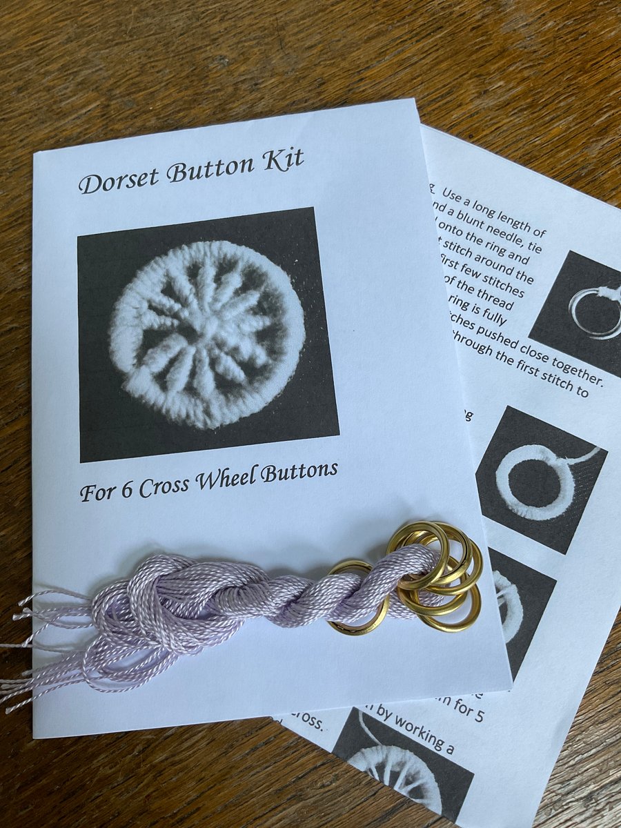 Kit to Make 6 x Dorset Cross Wheel Buttons, Pale Lavender, 15mm