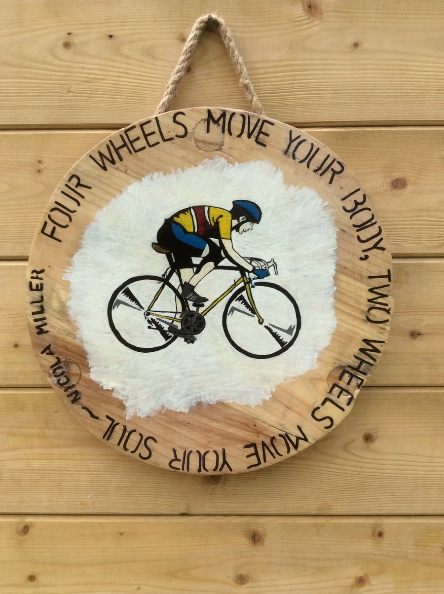 Cyclist wall decoration