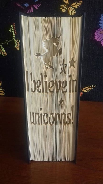 I believe in unicorns CUT & FOLD Book Folding Pattern - EMAILED PDF PATTERN
