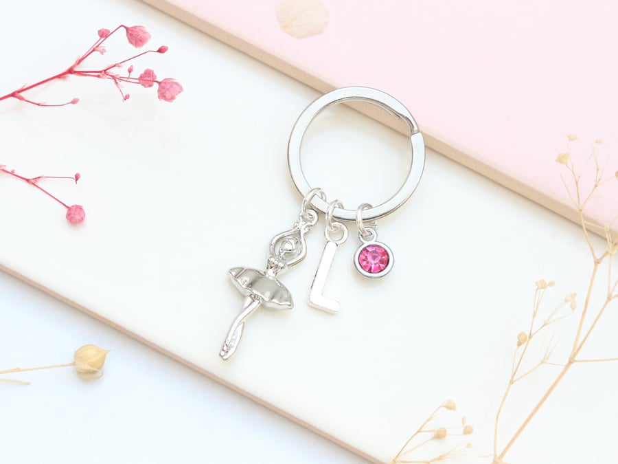 Personalised Ballerina Keyring - Ballet Dancer Gift, Princess Keyring, Ballet