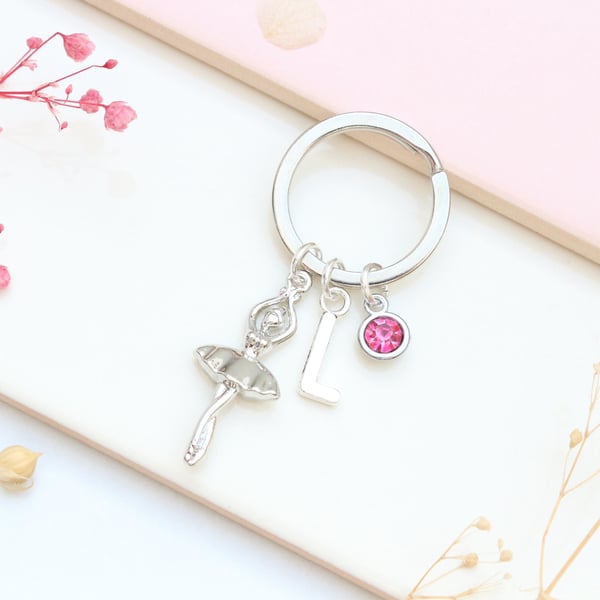 Personalised Ballerina Keyring - Ballet Dancer Gift, Princess Keyring, Ballet