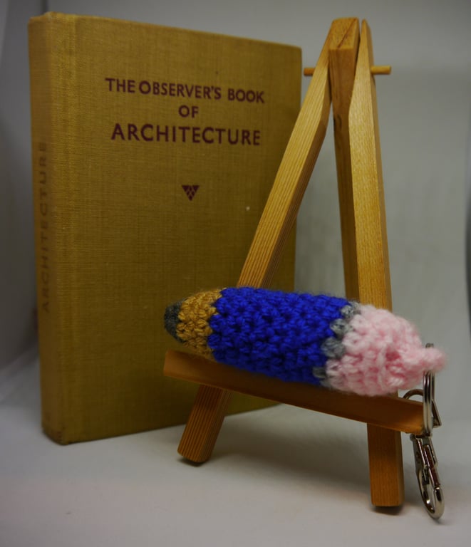 Crochet Pencil Keyring charm 