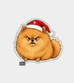 Unique Funny Christmas Gift Tags For Adults, 6pk - Angry Dog In Santa Hat