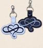 Infinity Heart Keyring - Embroidered Faux Leather Love Bag Charm