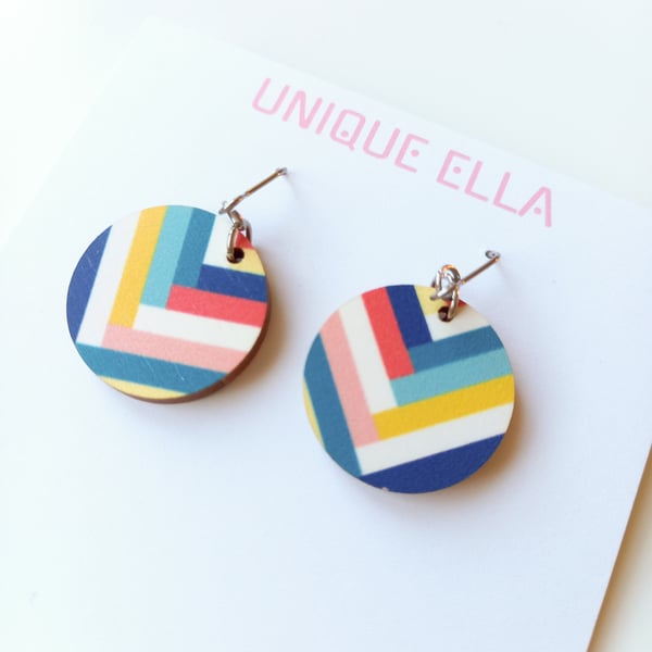 SECONDS SUNDAY Colourful Key West Wooden Earrings
