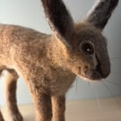 Needle Felted Hare, Needle Felted Rabbit, Hare Wool Sculpture, Felted Hare,