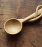 A unique hand carved wooden art spoon featuring relief carving on the handle - Image 3