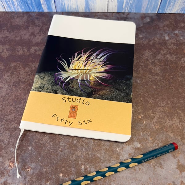 Notebook, Marine themed, A5 (ish), made from up-cycled and recycled materials.