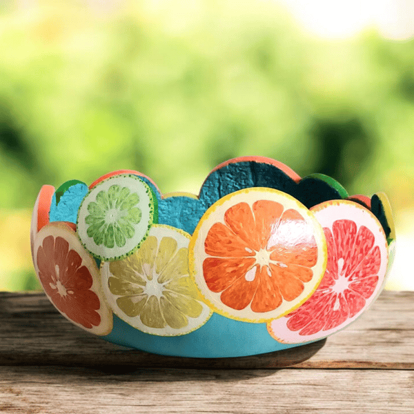Decorative Citrus Slice Gourd Bowl