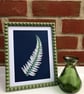Framed Fern art, Botanical gift, Embroidery Art - Image 2