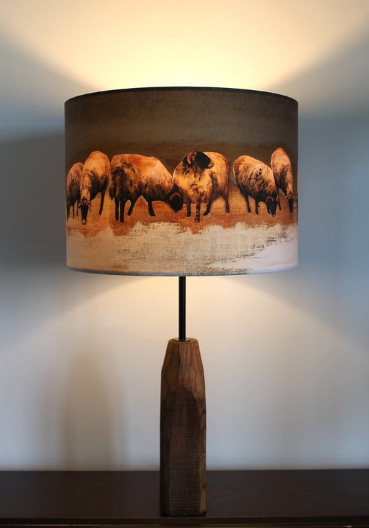 Winter Swaledales Drum Lampshade by Lily Greenwood - Medium - 30cm