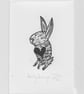 Lovely Bunny - lino cut print - Image 3