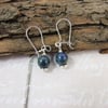 Earrings, Sterling Silver Blue and Green Chrysocolla Gemstone Dangle