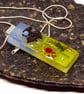 Handmade Fused Opaline Glass Pendant Necklace Poppy-field Purple Poppy - Image 4