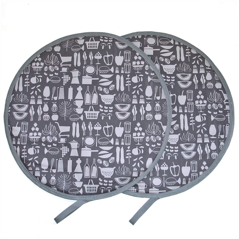 Grey Aga Hob Lid Mats Pads Hats Round Cover Surface Savers
