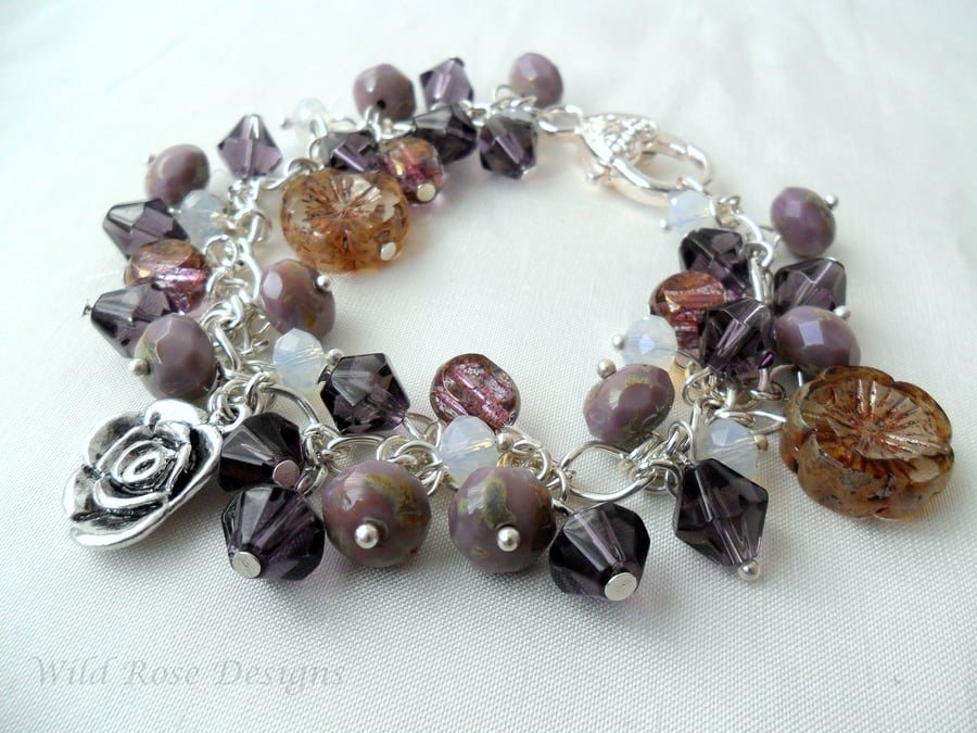 Purple mix charm style bracelet - Sale item!