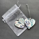 Bluey green leaf design ,wooden decoupage gift embellishment 