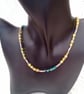 Necklace with Coloured Glass Cube Beads and Silver Plated Spacers, Gift for Her - Image 8