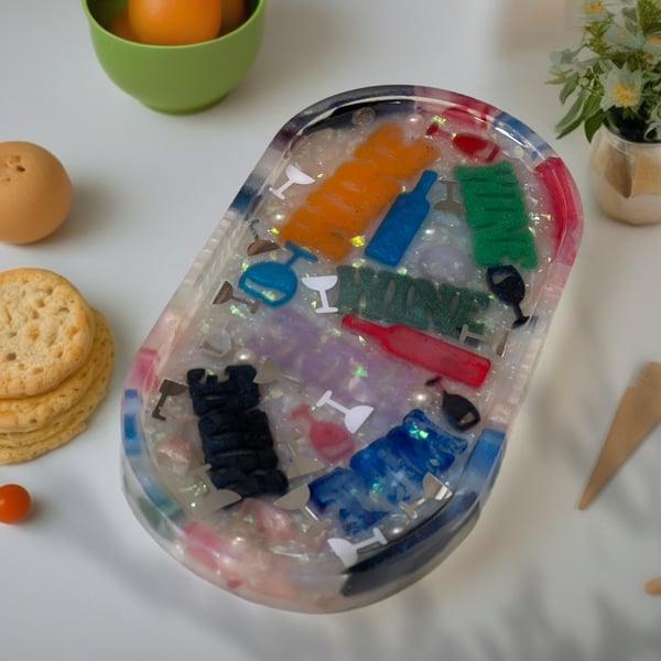 Handmade resin trinket tray 