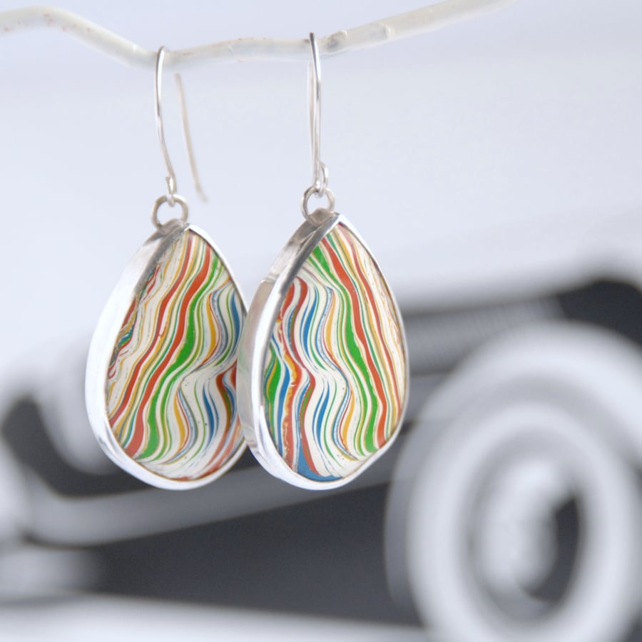 Boatite earrings - wavey stripes