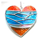Sea Heart Suncatcher Stained Glass Beach Seaside Sunset Sky
