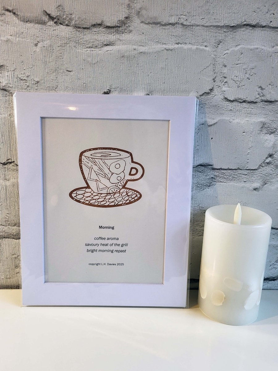 Haiku Poetry Mounted Art Print - 'Morning' Limited Edition