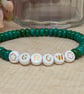 "grow" green howlite stretch  affirmation bracelet  - Image 3