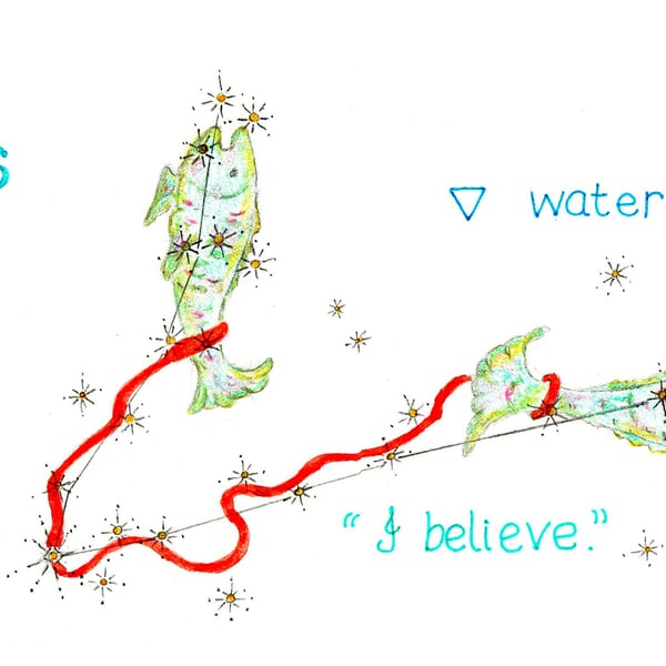 Astrology star sign Pisces print