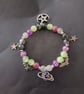 Elasticated celestial and bat charm beaded bracelet - Image 1