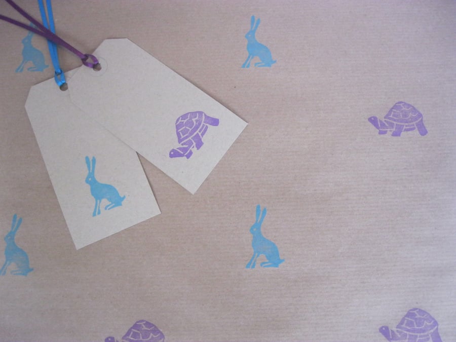 Turquoise Hare Gift Wrap Set