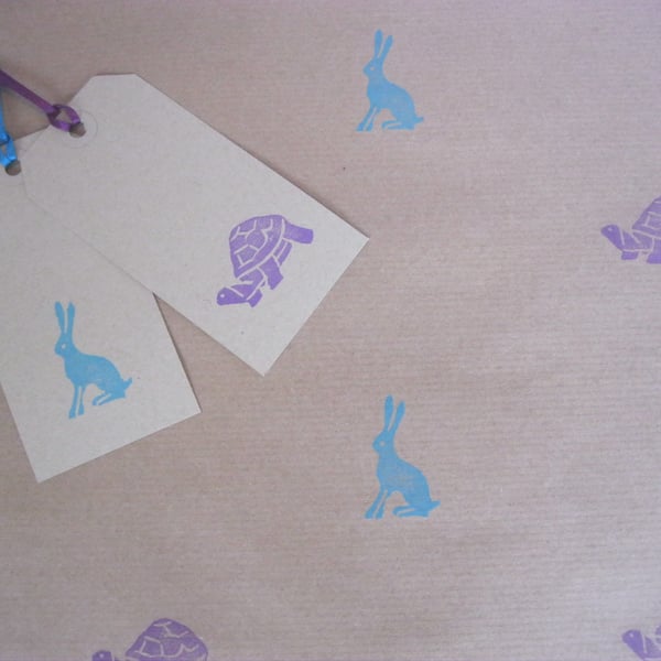 Turquoise Hare Gift Wrap Set