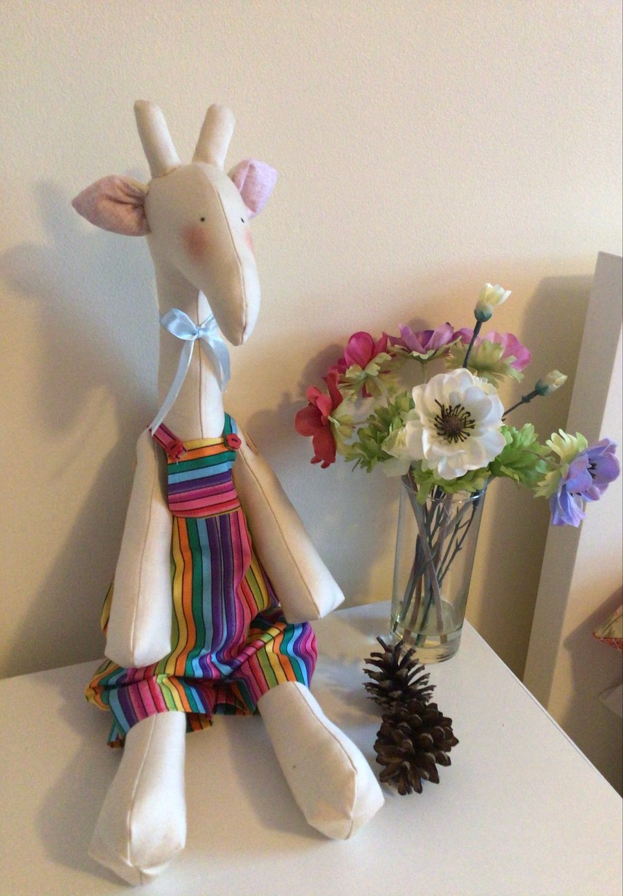 Large jointed Giraffe . Collectible. Rainbows.