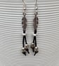 Leather Earrings, Silver Feather Boho Earrings Dainty Gift For Women - Image 6