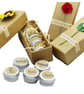 5 LIP BUTTER TINS 6g -Rose, Cherry, Gardenia, Honeysuckle & Neroli, Cocoa & Shea